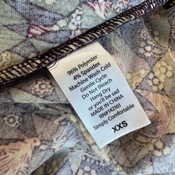 Brand New LuLaRoe Size XXS Plum, Olive, Golden Print Nicole Dress - Picture 5 of 8